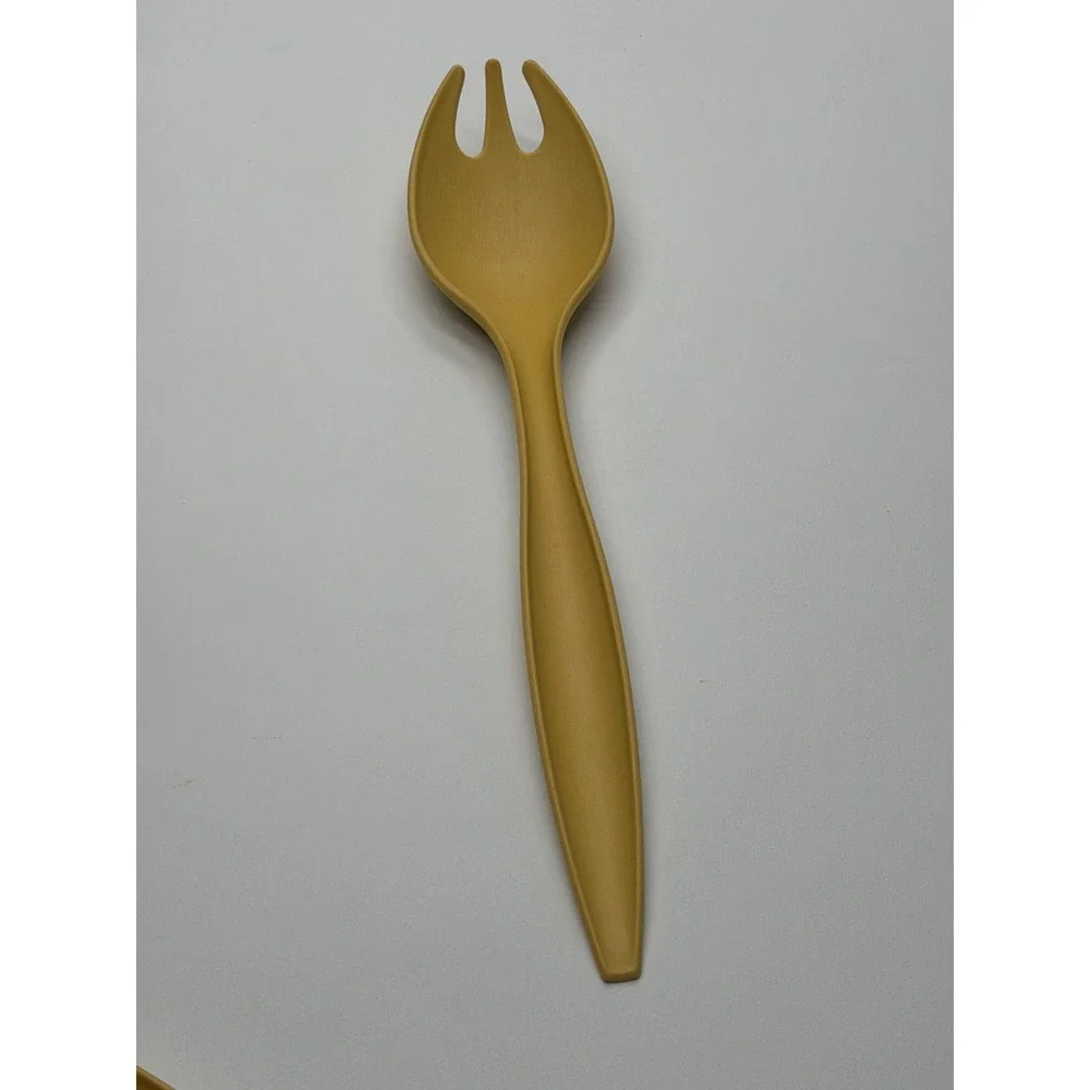 Vintage Tupperware‎ Mustard Yellow Spork Serving Utensil Harvest Gold Retro MCM